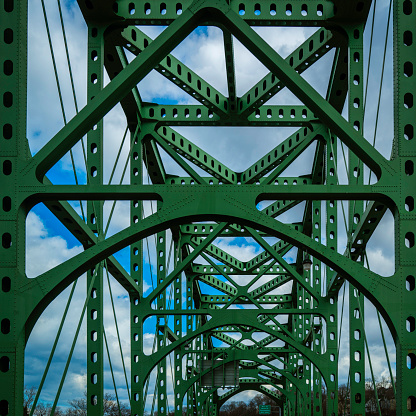 Easton Phillipsburg Toll Bridge at the Border of Pennsylvania and New Jersey over Delaware River on Route 22 in Easton, PA