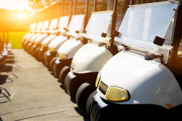 Golf cart isolated on white.
