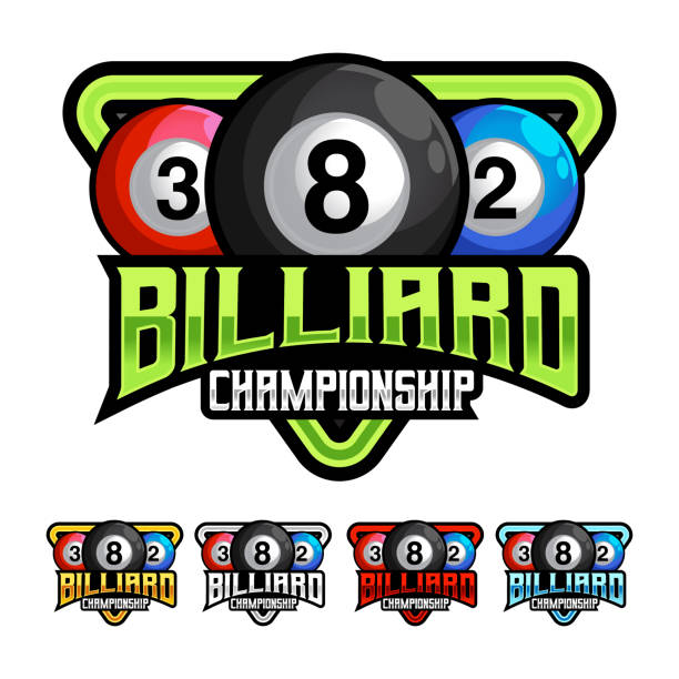 Modern vector gradient billiard sports logo design icon template. Vector illustration for brand, club, tournament, championship. Isolated on white background Modern vector gradient billiard sports logo design icon template. Vector illustration for brand, club, tournament, championship. Isolated on white background competition group stock illustrations