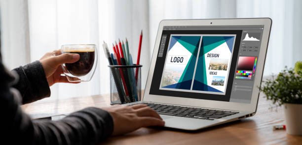 istock Graphic designer software for modern design of web page and commercial ads 1471558050