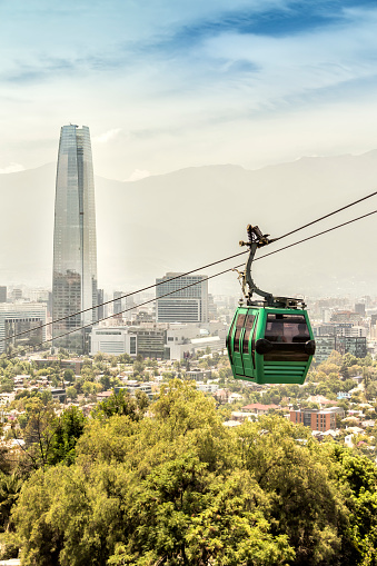 Skyline of the city of Santiago de Chile, the capital of Chile.