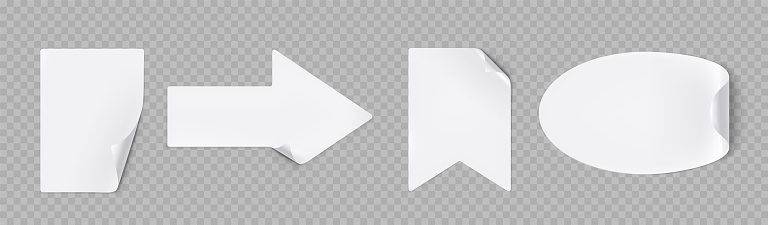 White Stickers Peel Off Rectangular Arrow Flag Stock Illustration ...