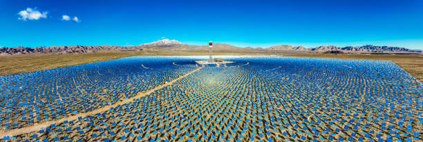 Solar Farming Light stock photo