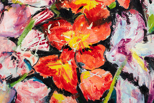 Contrast flowers in a awesome color, new painting background.
