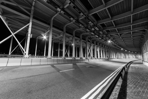 istock Empty tunnel in the dark. Transportation background 1471573964