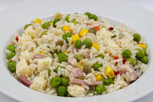 istock Cantonese Rice in a white dish isolated on white 1471574713