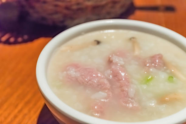 A bowl of beef porridge