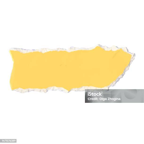 Papel Rectangular Ilustración de Trozo De Papel Rectangular Amarillo Rasgado Papel ...