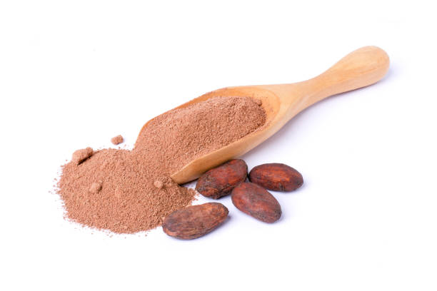 istock Cocoa powder with cacao beans on white 1471576959