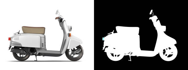 istock White retro vintage scooter personal transport for busines 3d render on white with alpha 1471577601