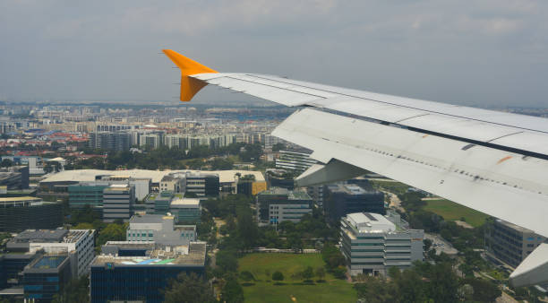 istock Changi Airport, view from airplane window 1471578463
