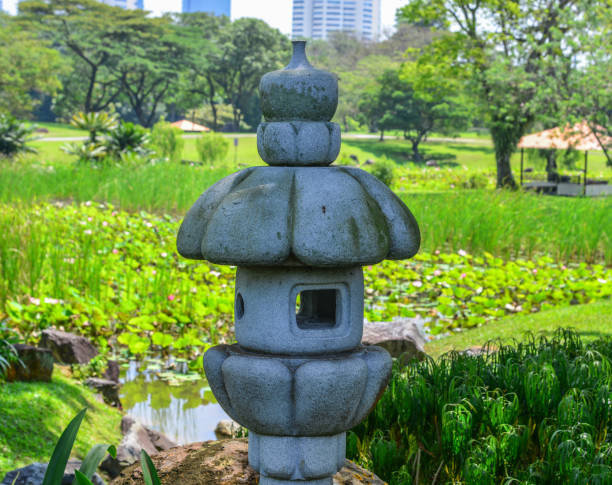 istock Stone lantern for decoration at public park 1471579044