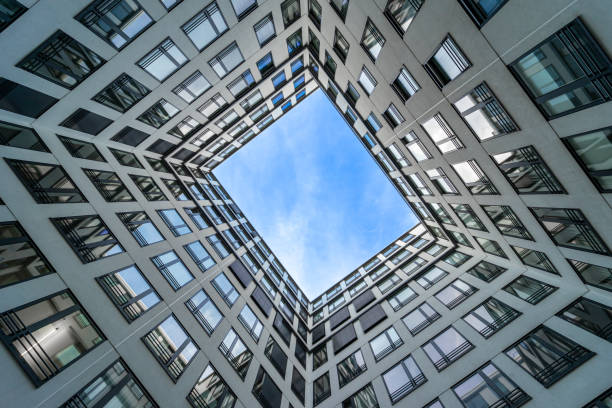 istock Low Angle View Of Modern Building Against Clear Sky 1471579677