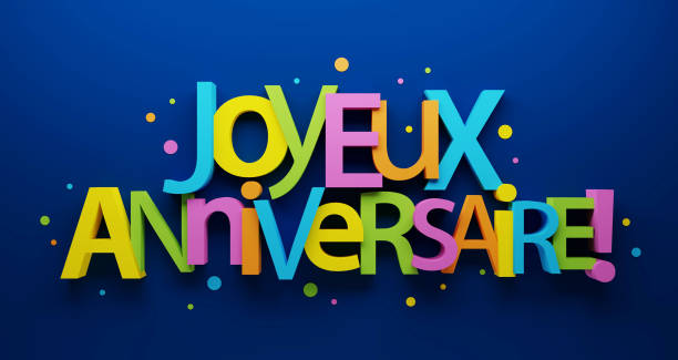 istock JOYEUX ANNIVERSAIRE! 3D render of colorful typography banner (HAPPY BIRTHDAY! in French) 1471582232