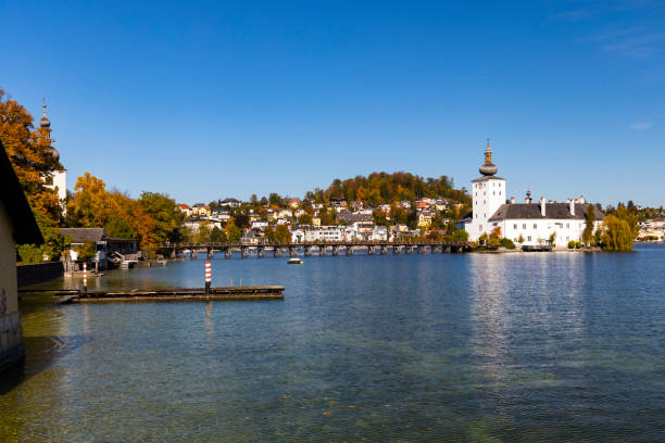 Gmunden castle on lake, Austria