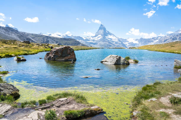 istock Matterhorn with Stellisee, Zermatt,  Switzerland 1471585846