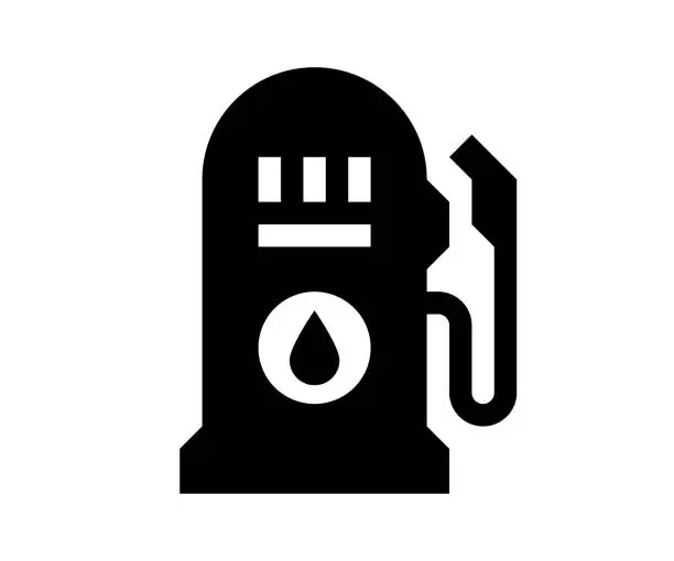 Vector illustration of Inset Mono Color Icon for Fuel & Gas Emissions