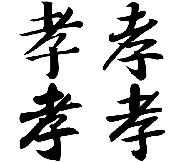 istock Chinese Calligraphy, Translation: filial piety, obedience, mourning 1471587052