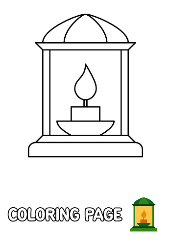 Coloring page with Lantern for kids