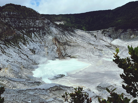Beautiful Tangkuban Perahu crater lake