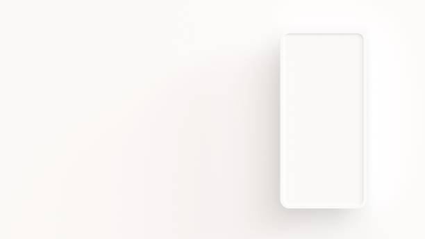 istock White 3D background with wide margins and a smartphone-sized frame on the right edge 1471589165