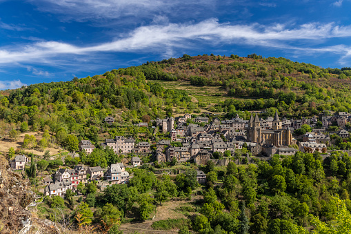 UNESCO village of  Conques-en-Rouergue in Aveyron department, France