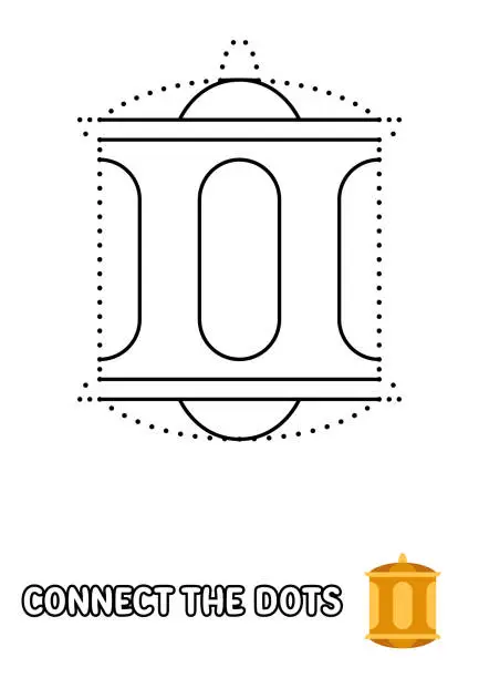 Vector illustration of Dot to dot page with Lantern for kids