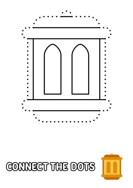 Vector illustration of Dot to dot page with Lantern for kids