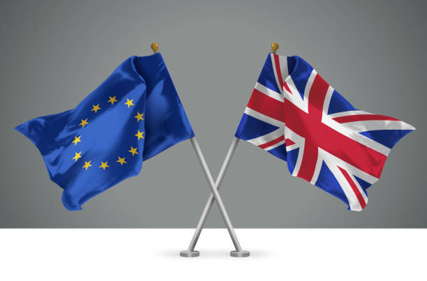 istock 3D illustration of Two Crossed Flags of 1471591011