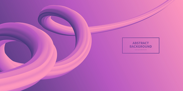 Modern and trendy background. Abstract design with a fluid, liquid, 3D shape. Beautiful color gradient. This illustration can be used for your design, with space for your text (colors used: Pink, Purple). Vector Illustration (EPS file, well layered and grouped), wide format (2:1). Easy to edit, manipulate, resize or colorize. Vector and Jpeg file of different sizes.