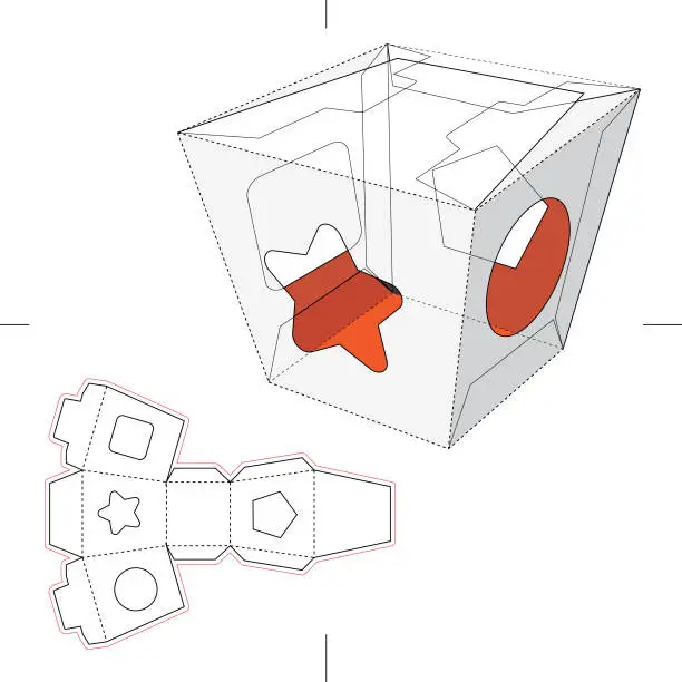 Vector illustration of Custom Retail Candy Box