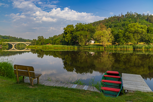 Berounka river in Zvikovec, Middle Bohemia, Czech Republic