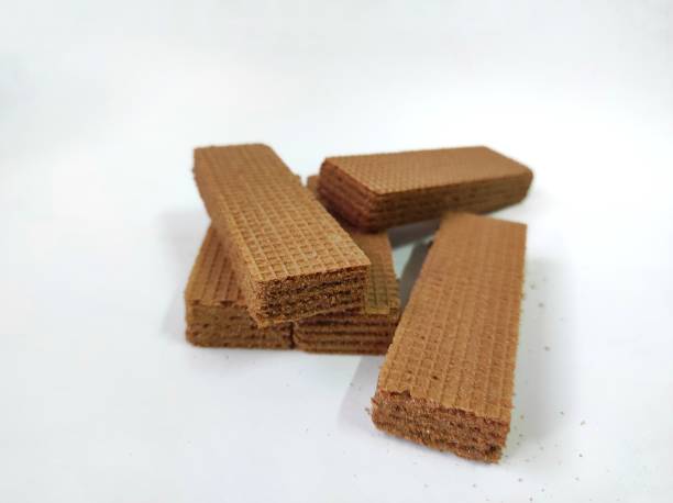 ウエハースクリームチョコレート味 - waffle breakfast dessert isolated ストックフォトと画像