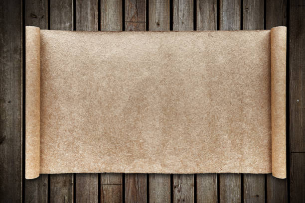 istock Blank brown paper on wood background 1471601667