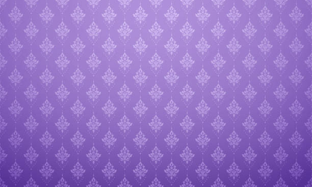 ilustrações, clipart, desenhos animados e ícones de ilustração vetorial de fundo roxo suave do padrão tailandês do padrão. padrão de elemento tailandês lai. cor de lavanda - cultura tailandesa