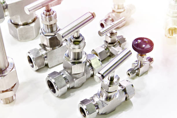 istock Metal needle valves for pipes 1471604670