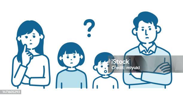 Parents Questioning Parent And Child With Question Marks Stock Illustration - Download ...