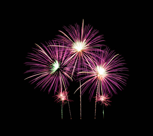 istock Pink fireworks in the dark sky 1471607755