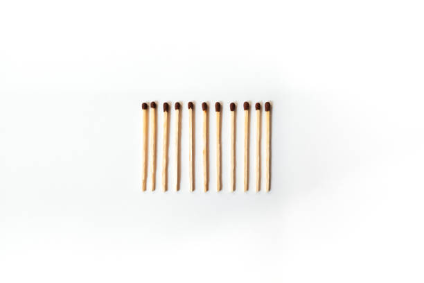 istock Wooden match or matchstick on white background. 1471607799