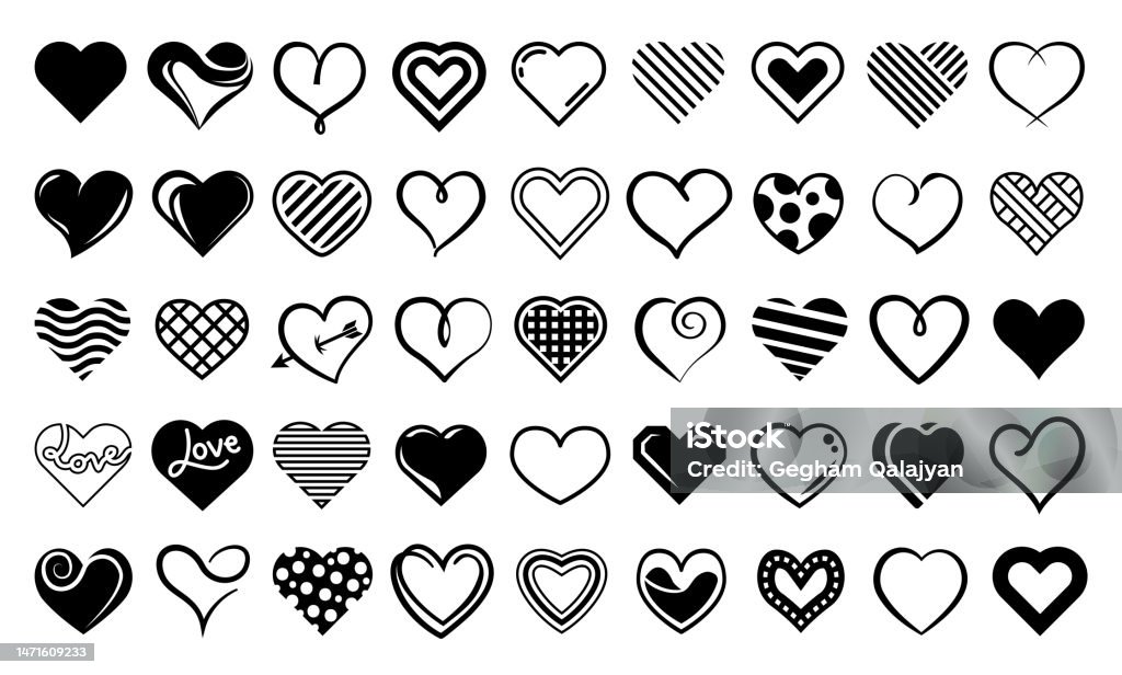 Heart Design Vector File Heart Vector Design Set Stock Illustration - Download Image Now ...