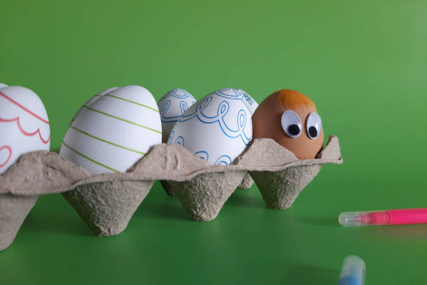 istock Easter decor. Copy space. Preparing for holiday with children. Selective focus 1471609992