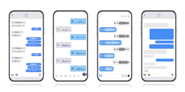 istock Social media design concept. Smart Phone with carousel style messenger chat screen. Sms template bubbles for compose dialogues. Modern vector illustration flat style. 1471610612