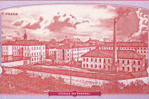 Pankrac Prison in Prague from Czech money