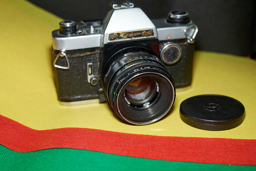 a still life of a compact camera