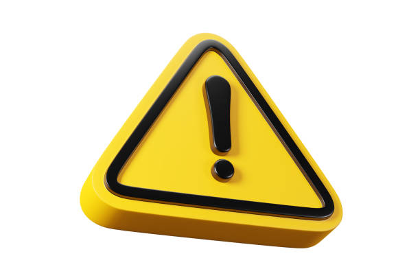 istock Exclamation mark in yellow triangle, symbol isolated on white background 1471620518