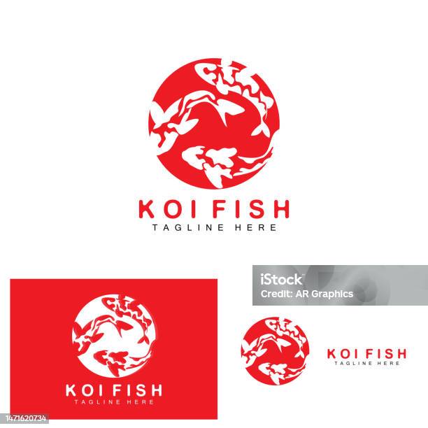 Koi Fish Logo Design Chinese Lucky And Triumph Ornamental Fish