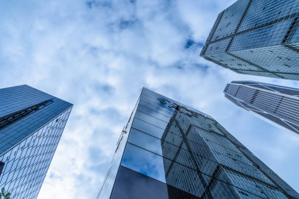 istock High modern skyscrapers over blue sky 1471621382