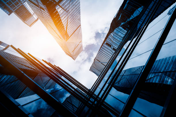 istock High modern skyscrapers over blue sky 1471621415