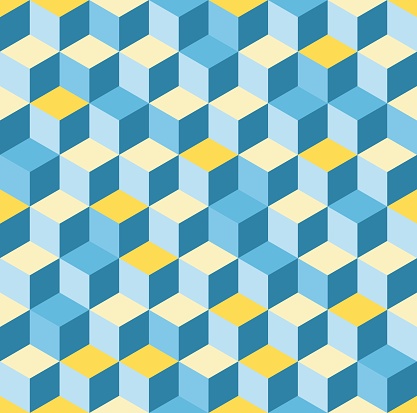 Seamless Cube Pattern Modern Hexagonal Cuboid Design Stock Illustration ...