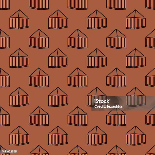 Cargo Container Pattern Freight Container Vector Intermodal Cargo Colored Seamless Pattern ...